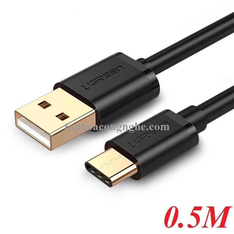 Ugreen 30158 0.5M màu đen Dây USB 2.0 sang Type-C truyền dữ liệu và sạc US141 30030158